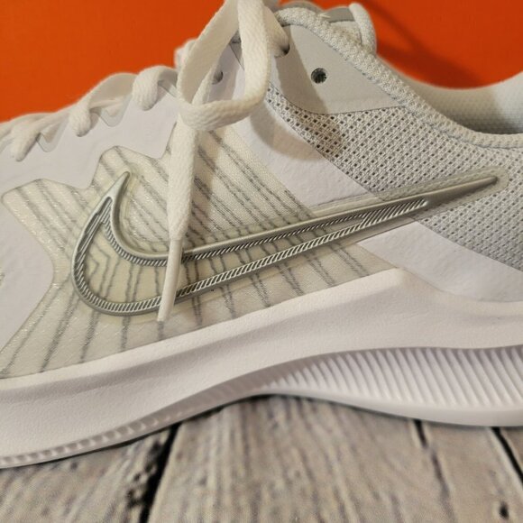 Womens Nike Downshifter White Sneakers - Picture 5 of 9